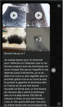 Conversa no WhatsApp, em francês: agradece a atenção da Mayelly e conta que fechou com um fornecedor de cabelo na França usando a técnica slim