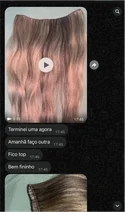 Conversa no WhatsApp: mostra a tela que acabou de fazer, “bem fininho”, e diz que amanhã faz outra